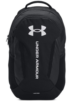 Under Armour Men's Ua Hustle 6.0 Solid-Color Backpack - Black / Black / White