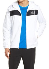 Under Armour Men's UA Sportstyle Hooded Windbreaker in Academy /White at Nordstrom