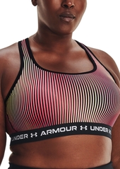 Under Armour Plus Size Crossback Mid Printed Sports Bra