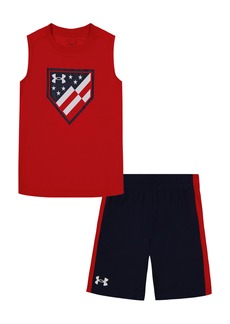 Under Armour UA Freedom Flag Tank & Shorts Set in Red at Nordstrom Rack