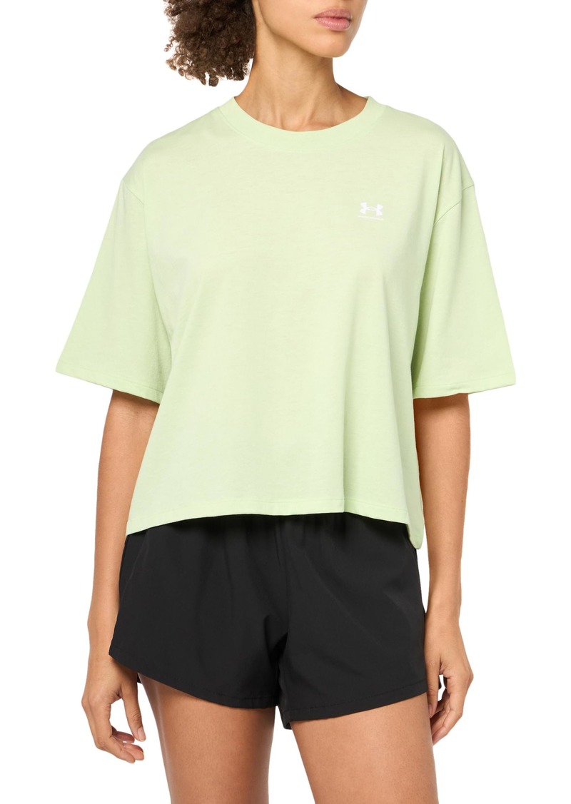 Under Armour Womens Boxy Crop Logo Short Sleeve T Shirt   Tall