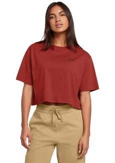 Under Armour Womens Boxy Crop Logo Short Sleeve T Shirt   Tall