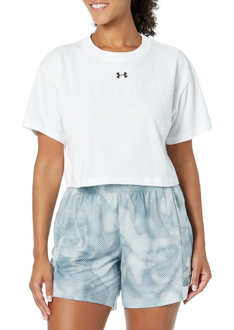 Under Armour Womens Crop Sportsyle Logo Short Sleeve