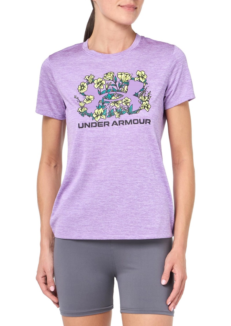 Under Armour Women's Flower Tech Twist Short Sleeve T Shirt