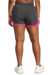 Under Armour Women's Fly By 2-in-1 Layered Shorts - Castlerock / Astro Pink / Reflective