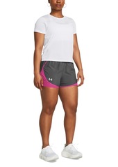 Under Armour Women's Fly By 2-in-1 Layered Shorts - Castlerock / Astro Pink / Reflective