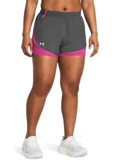 Under Armour Women's Fly by 2-in-1 Shorts (025) Castlerock/Astro Pink/Reflective