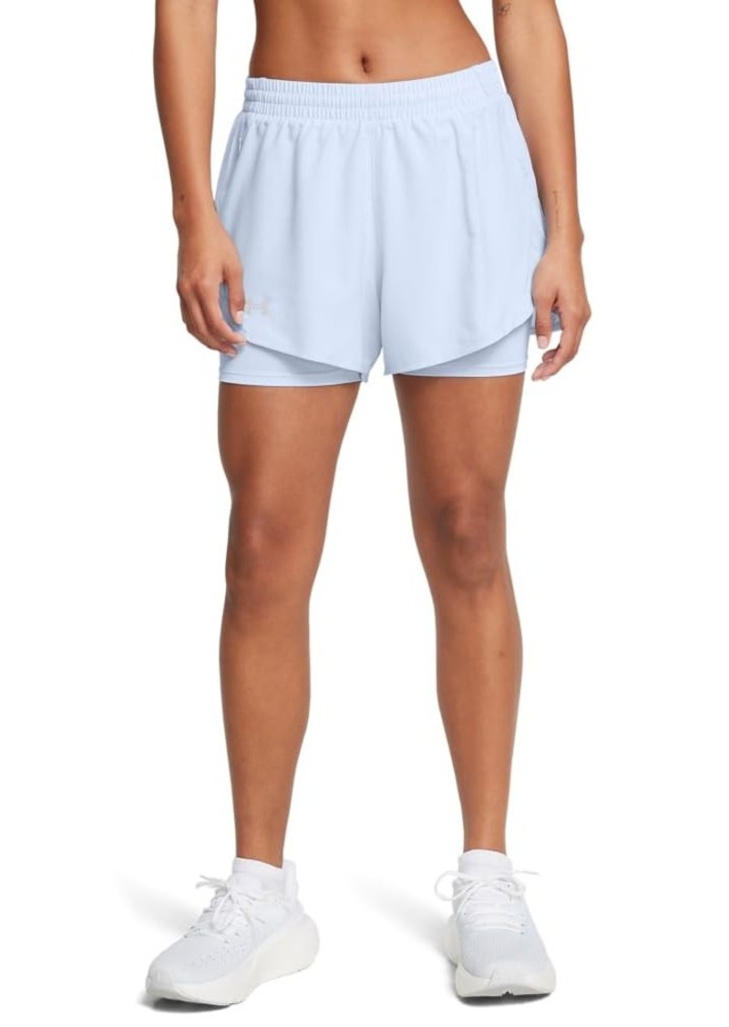 Under Armour Womens Fly by 2-in-1 Shorts (464) Nimbus Blue/Nimbus Blue/Reflective