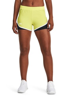 Under Armour Women's Fly by 2.0 2-in-1 Shorts (743) Lime Yellow/White/Reflective