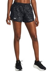 Under Armour Women's Fly By Printed Mesh-Side Shorts - Black / Black / Reflective