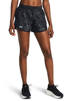 Under Armour Womens Fly by Printed Shorts (001) Black/Black/Reflective