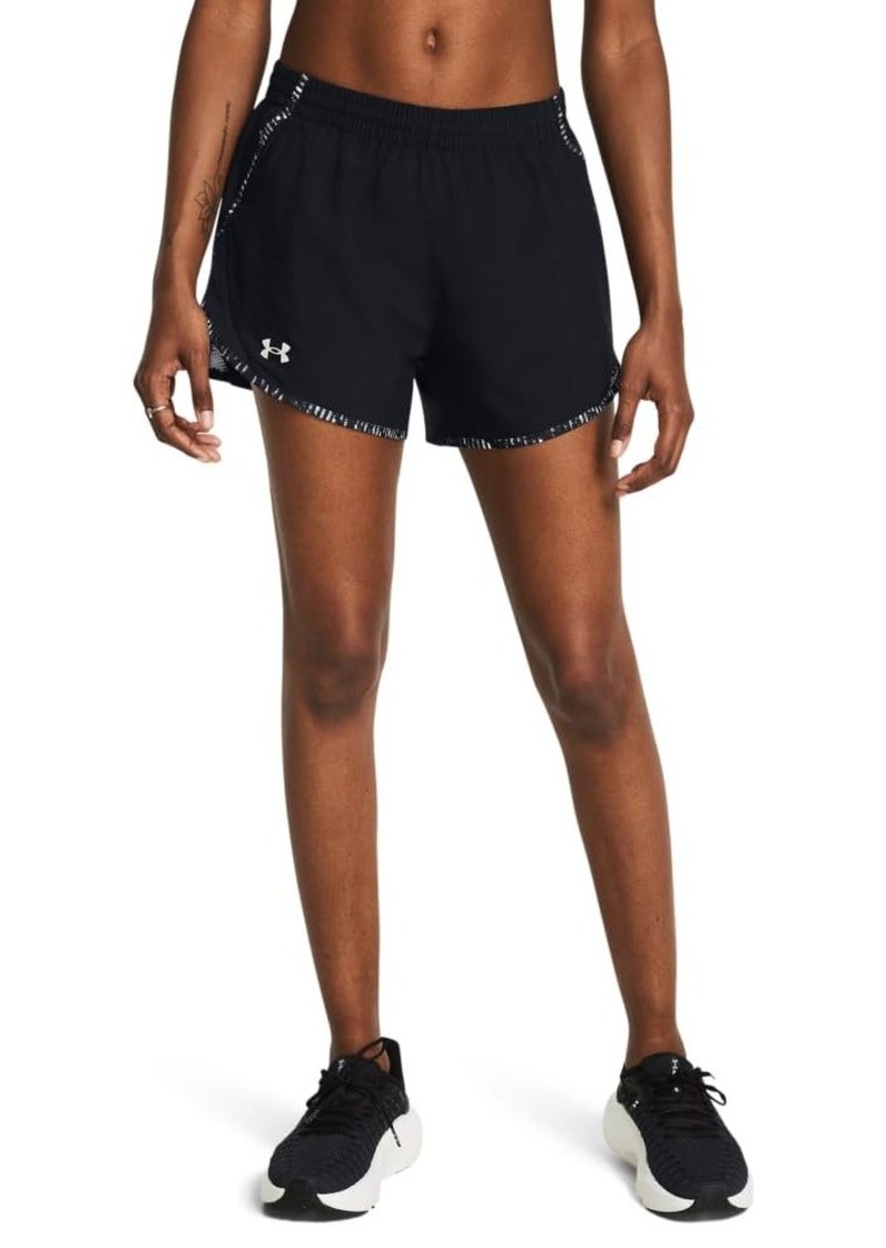 Under Armour Womens Fly by Printed Shorts (005) Black/Tetra Gray/Reflective