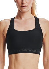 Under Armour Women's HeatGear Medium Impact Sports Bra - Rebel Pink / / White