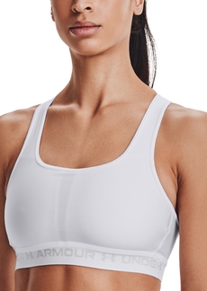 Under Armour Women's HeatGear Medium Impact Sports Bra - White / White / Halo Gray