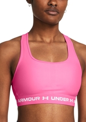Under Armour Women's HeatGear Medium Impact Sports Bra - Sky Blue / Capri / Sky Blue