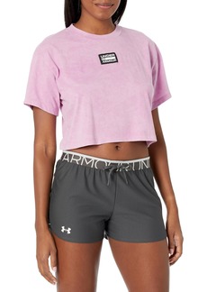 Under Armour Womens Logo Washed Woven Short Sleeve