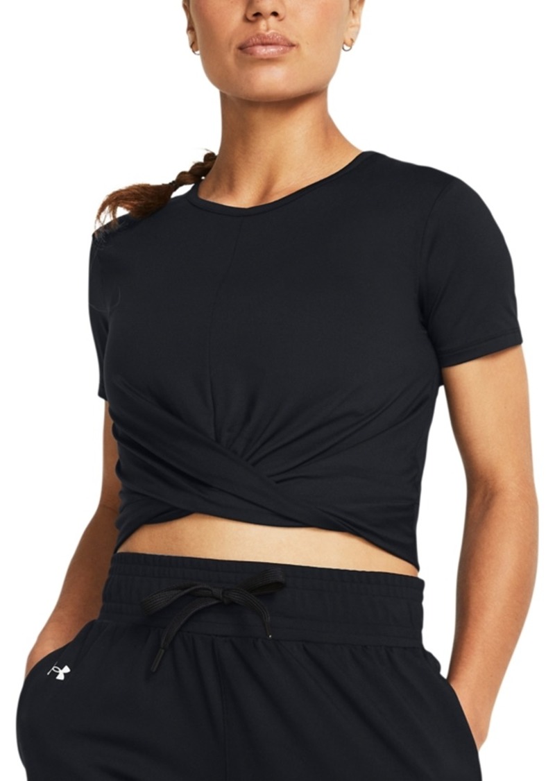 Under Armour Women's Motion Crossover-Hem Cropped Top - Black / / White