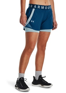 Under Armour Womens Play Up 2-in-1 Shorts (426) Varsity Blue/Blizzard/Blizzard