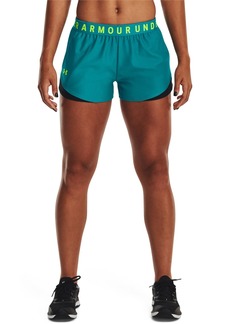 Under Armour Womens Play Up 3.0 Shorts (722) Coastal Teal/Black/Lime Surge