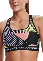 Under Armour Women's Printed Cross-Back Medium Impact Sports Bra