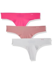 Under Armour Women's Pure Stretch Thong Multi-Pack (697) Pink Elixir/Halo Gray/Rebel Pink