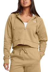 Under Armour Women's Rival Fleece Cropped Zippered Hoodie - Black / / White