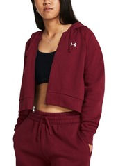 Under Armour Women's Rival Fleece Cropped Zippered Hoodie - Black / / White