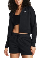 Under Armour Women's Rival Fleece Cropped Zippered Hoodie - Black / / White