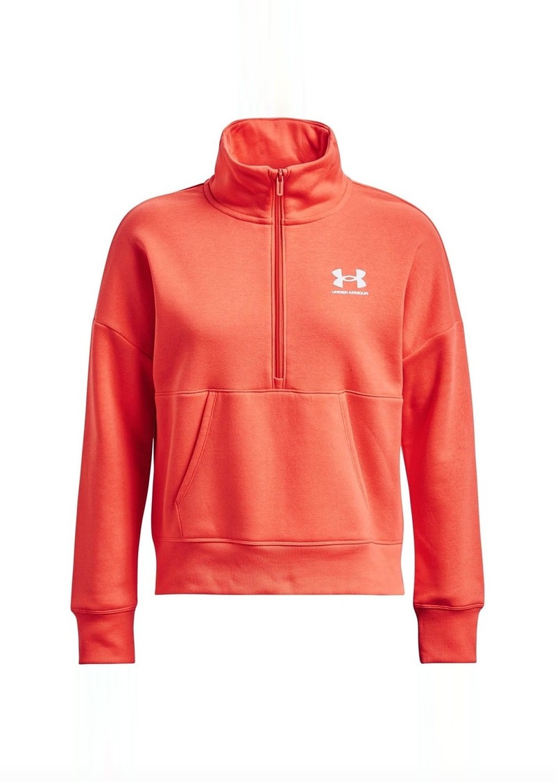 Under Armour Womens Rival Fleece Half Zip Long Sleeve Crew