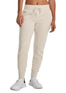 Under Armour Women's Rival Fleece Joggers - Oatmeal Light Heather / / White