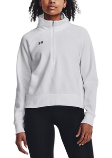 Under Armour Women's Rival Fleece Mock-Neck Half-Zip Sweatshirt - White / / Black