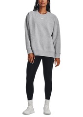 Under Armour Women's Rival Fleece Oversized Crewneck Sweatshirt - Mod Gray Light Heather / / White