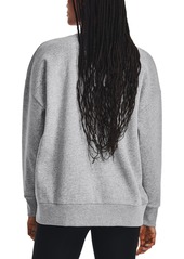 Under Armour Women's Rival Fleece Oversized Crewneck Sweatshirt - Mod Gray Light Heather / / White