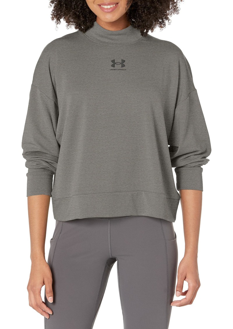 Under Armour Womens Rival Terry Mock Neck Crew