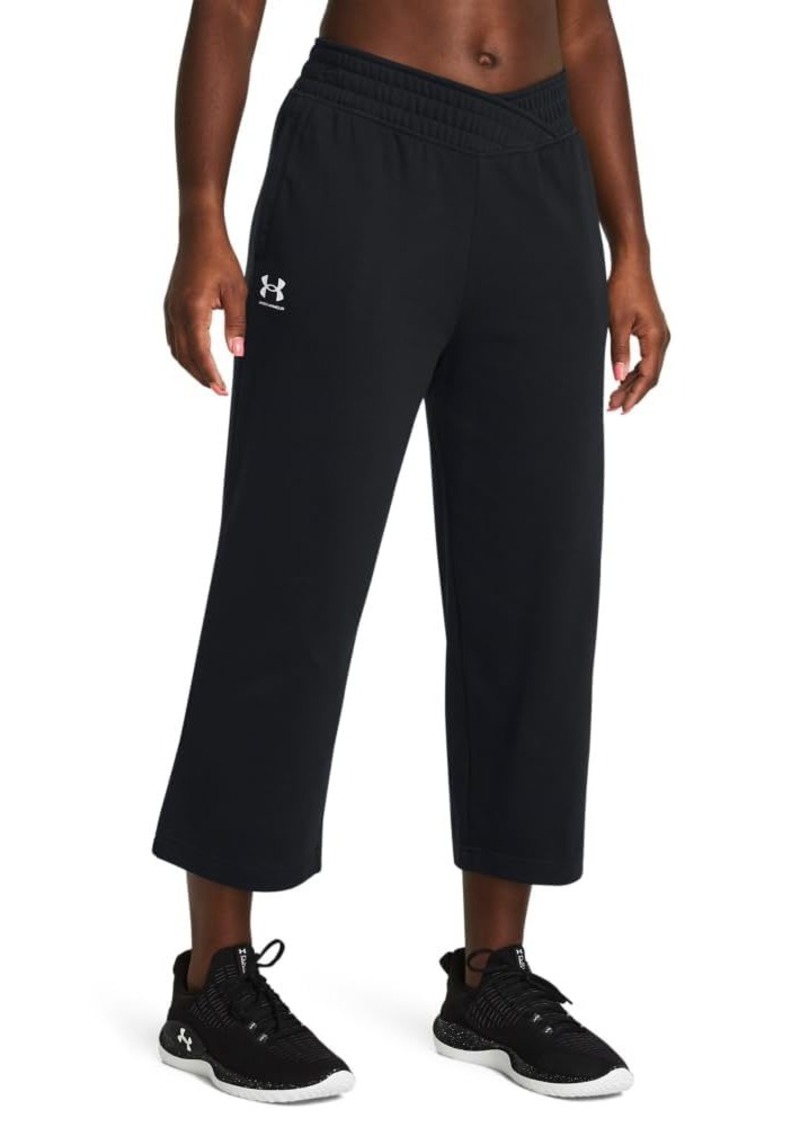 Under Armour Women's Rival Terry Wide Leg Crop Pants