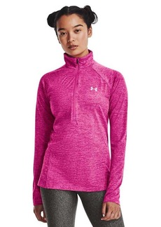 Under Armour Womens Tech Twist ½ Zip Long-Sleeve Pullover (652) Rebel Pink/Pink Elixir/Metallic Silver