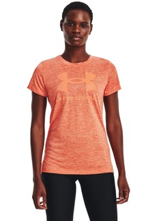 Under Armour Women's Tech Twist Big Logo Short Sleeve T-Shirt (848) Frosted Orange/Orange Tropic/Orange Tropic