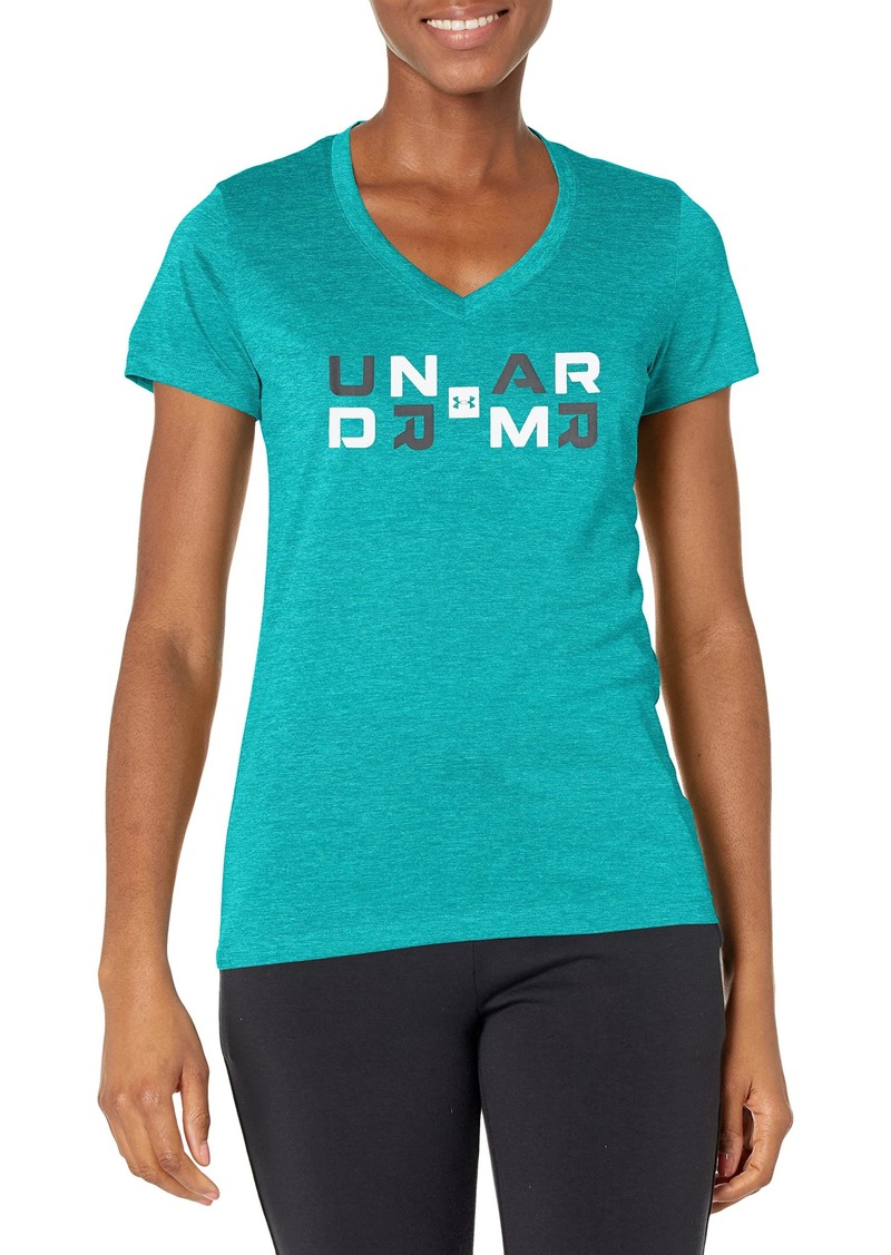 Under Armour Women's Tech Twist Graphic Short Sleeve T-Shirt (722) Coastal Teal/Birdie Green/Black