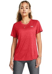 Under Armour Womens Tech Twist Short Sleeve Crew (814) Red Solstice/COHO/White