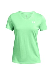 Under Armour Womens Tech Twist Short Sleeve V Neck (350) Matrix Green/White/White