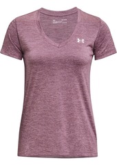 Under Armour Womens Tech V-Neck Twist Short-Sleeve T-Shirt (501) Misty Purple/White/Metallic Silver