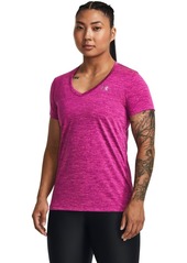 Under Armour Womens Tech V-Neck Twist Short-Sleeve T-Shirt (573) Mystic Magenta/Rebel Pink/Metallic Silver