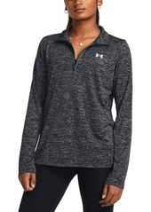 Under Armour Women's Twist Tech Quarter-Zip Logo Top - Halo Gray / / White