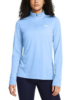 Under Armour Women's Twist Tech Quarter-Zip Logo Top - Horizon Blue