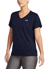 Under Armour Women's Twist Tech V-Neck Short-Sleeve Top - Halo Gray / / White