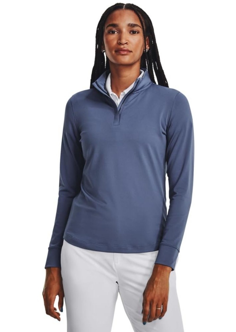 Under Armour Womens Zinger Short Sleeve Quarter Zip (480) Hushed Blue/Pink Fizz/Metallic Silver