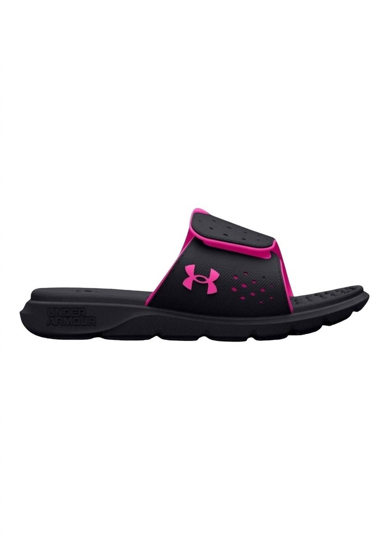 Under Armour Women's Ignite Pro Slides In Black/rebel Pink