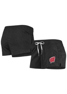 Women's Under Armour Heathered Black Wisconsin Badgers Performance Cotton Shorts