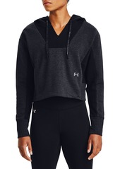 Under Armour Rival Embroidered Fleece Hoodie in Heather /Black at Nordstrom