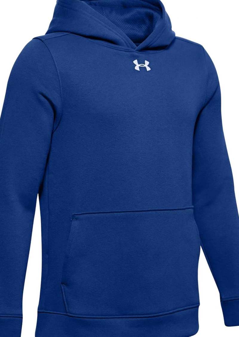 Under Armour Youth Hustle Fleece Hoody In Royal/white